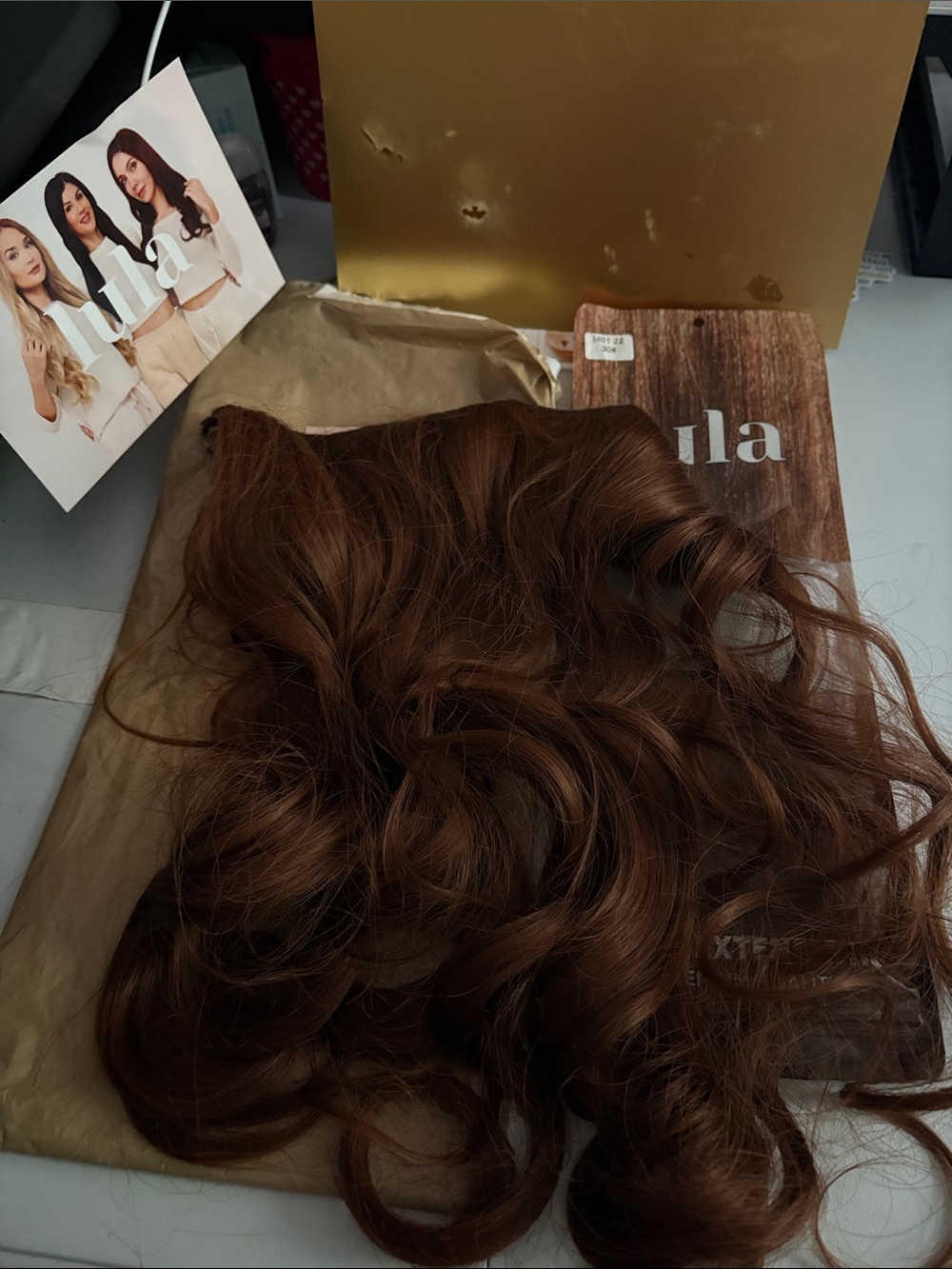 Lula Wavy Curls Clip-In Hair Extensions - Rich Chestnut Brown